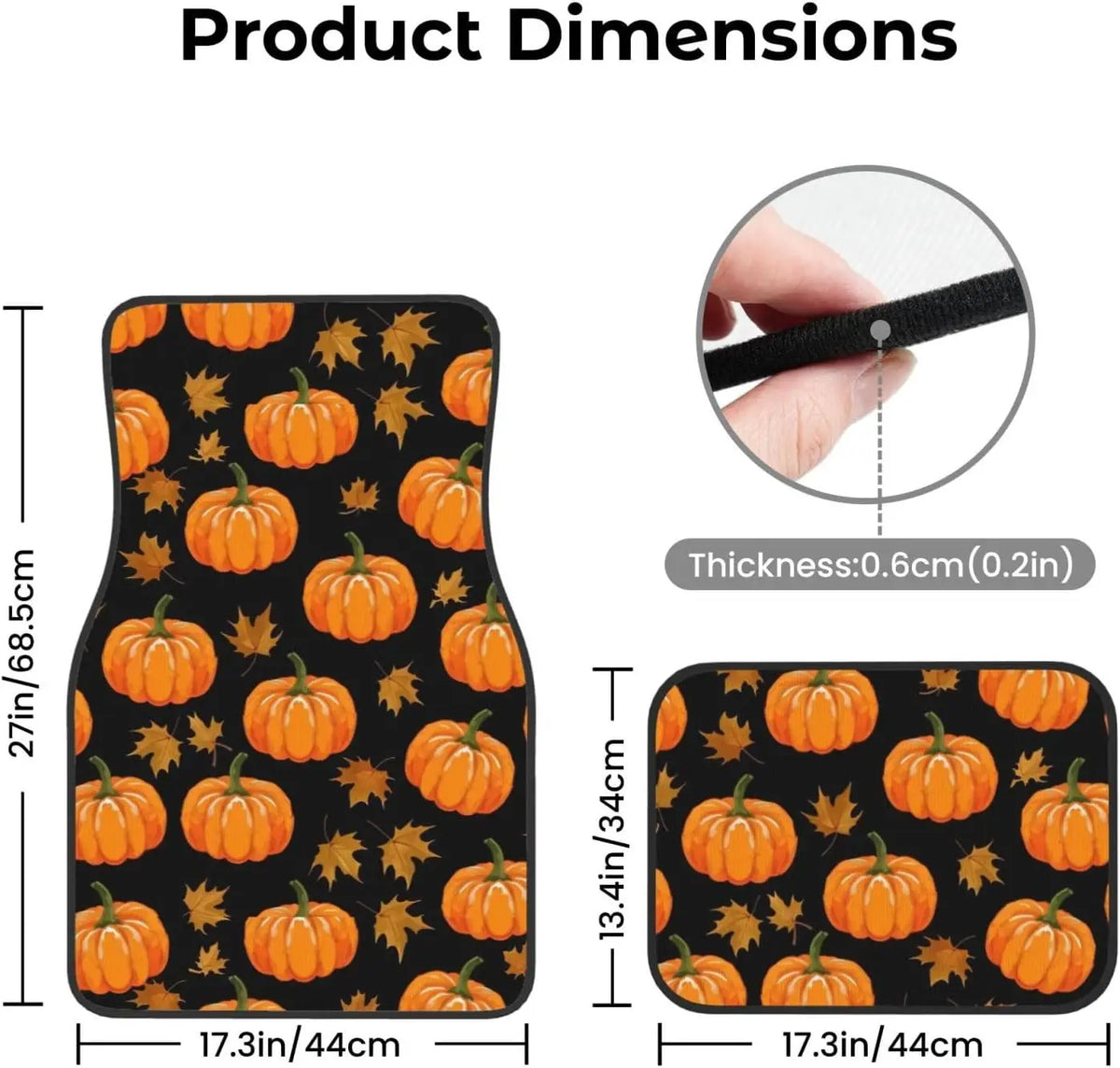 Maple Leaf Orange Car Floor Mats – 4-Piece All-Weather Set Car Floor Mats HIP
