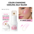 Color Changing Jelly Blush Danchel Magic Cooling Gel Blush Dual Temp & pH Adaptive Floral Extract Hydrating Blush Stick Moisturi HIP 1White Daisy