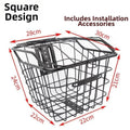 Iron Front Bicycle Basket with Lid – Easy Install & Large Capacity Bicycle Front Basket HIP 28-30-24cm