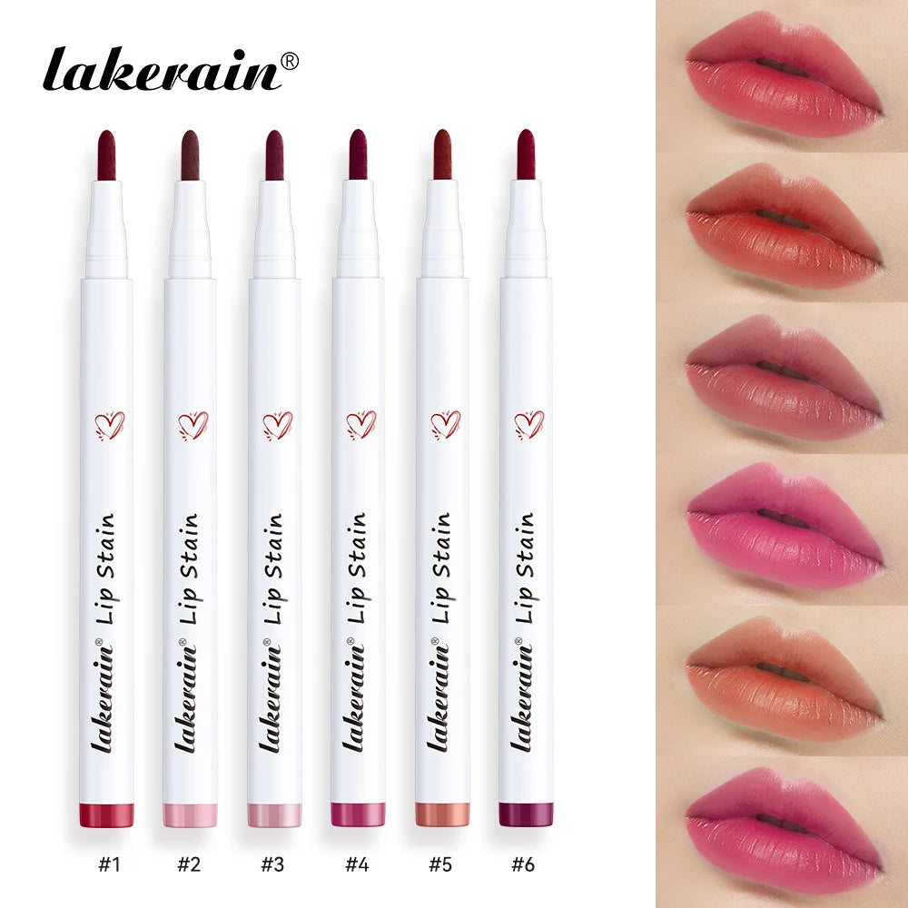 6Colors Lip Stain Pencil Liquid Lip Liner Waterproof Plumping Lip Tint Natural Matte Nude Brown Long Lasting Beauty Makeup Pen HIP
