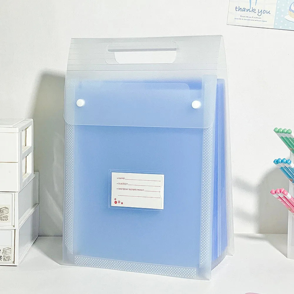 13-Pocket A4 Expanding File Bag – Gradient Color Organizer Expanding File Organizer HIP Blue