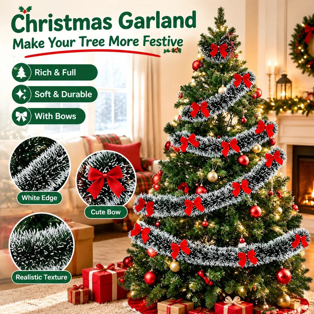Holiday Garland Decor Magical Christmas Tinsel Garland Party Tinsel Ribbon Festive Christmas Tree Decoration For Home Decor HIP