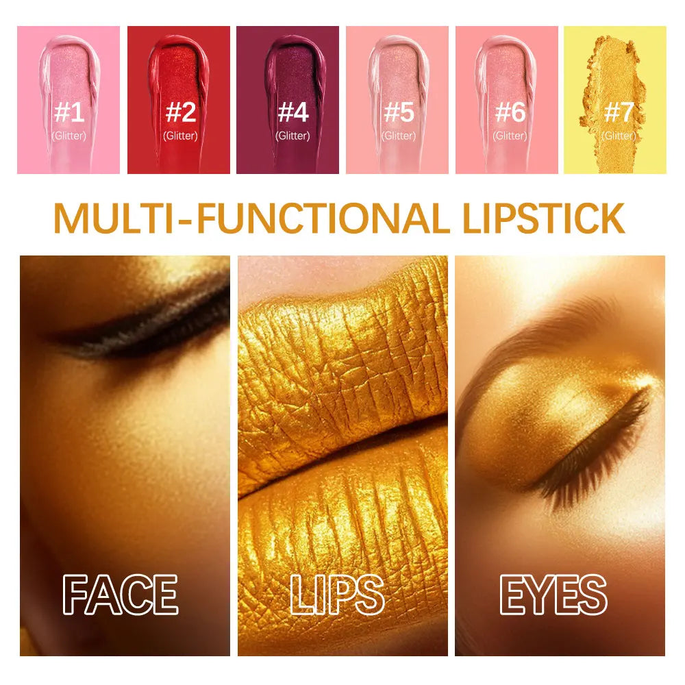 6pcs Matt Lipstick Set Gold Brick Matte Red Pink Waterproof Long Lasting Lipsticks Lip Tint Girl Lipsticks for Girls Woman Pack HIP