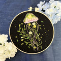 New Cartoon Jellyfish with 20cm Plastic Circle Cross Embroidery Tool DIY Craft Jewelry 3D Cartoon Cross Embroidery Craft Set HIP 20cm plastic hoop