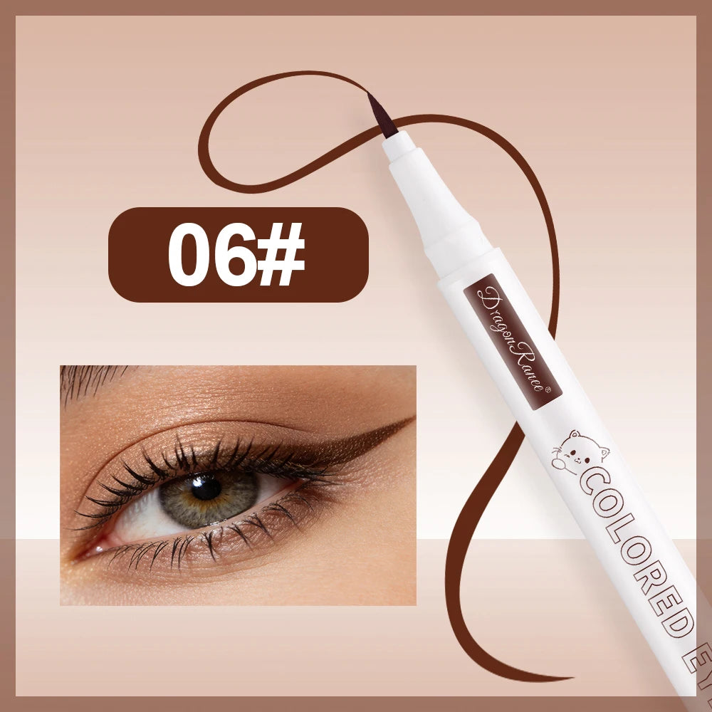 10 Colors Cute Kitten Colored Liquid Eyeliner Pen Quick-Dry Waterproof Eye Liner for Beginners Vibrant Long-Lasting Eye Makeup HIP 06