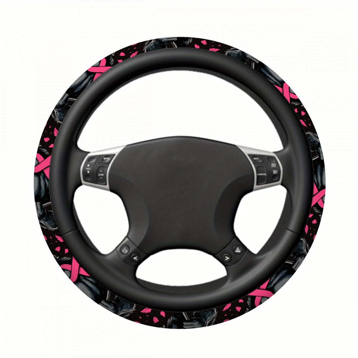 Pink Ribbon Steering Wheel Cover – Car Protector for Men & Women Steering Wheel Cover HIP