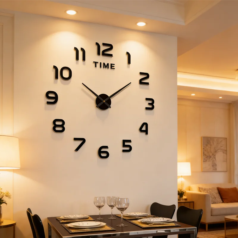 3D Frameless DIY Wall Clock – Modern Acrylic Home Decor DIY Wall Clock HIP