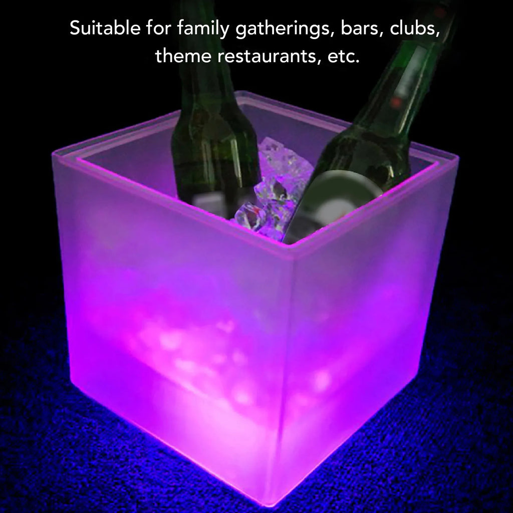 LED Ice Bucket 3.5L Large Capacity IP65 Water Proof 2 Layer for Champagne Drinks Beer KTV Parties Bar Home HIP
