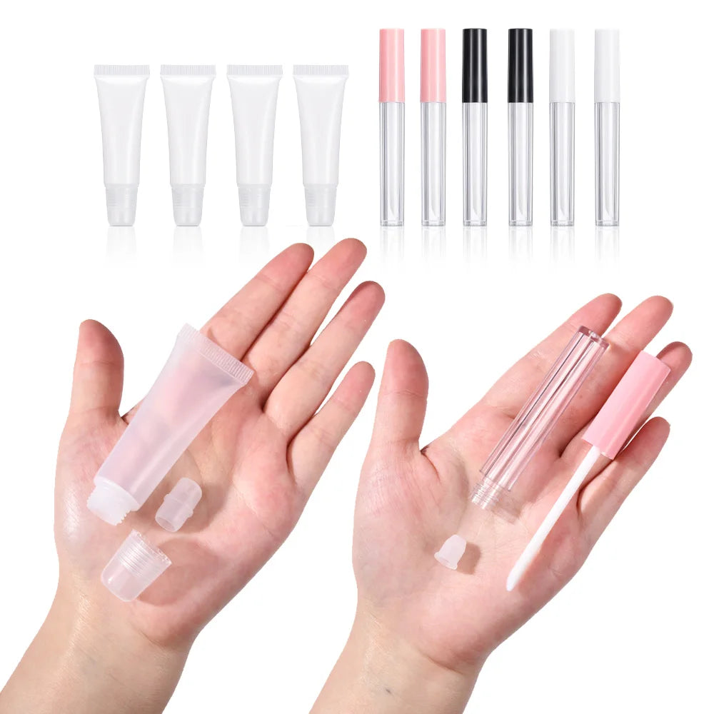 DIY Lip Gloss Kit for Women Girls Gift DIY Lip Gloss Base 100ml Glitter Flavor Powder Glitter Essence And Tubes Cosmetic Set HIP