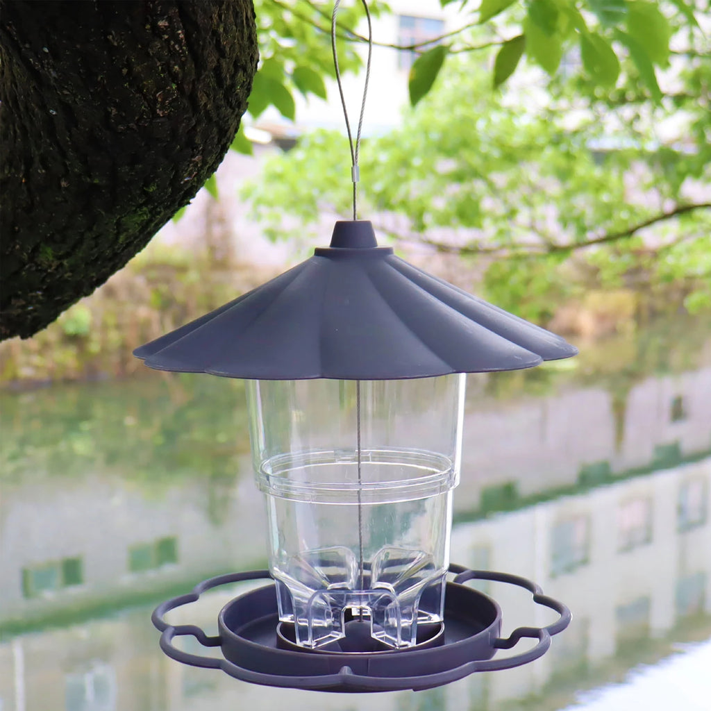 Garden Gazebo Hanging Wild Bird Feeder Outdoor Container With Hang Rope Pet Bird Feeding House Type Bird Feeder HIP