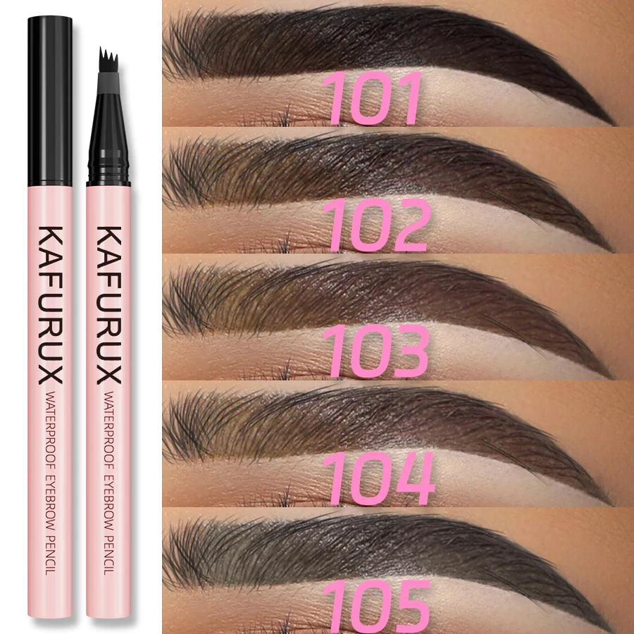 KAFURUX 4-Point Waterproof Liquid Eyebrow Pencil – Long Lasting Liquid Eyebrow Pencil HIP