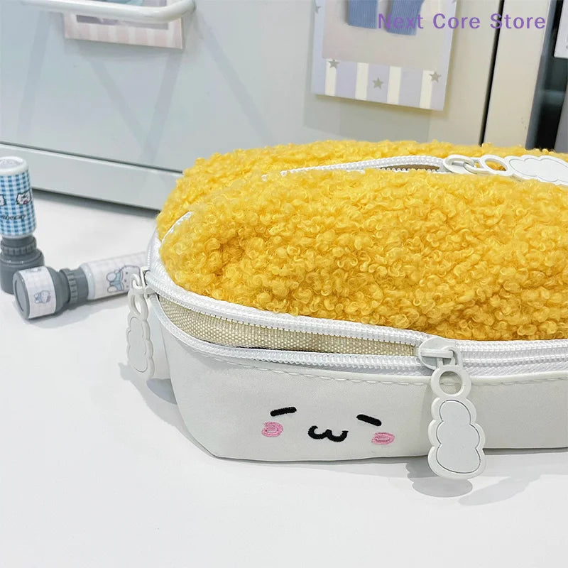 Fried Shrimp Pencil Case – Large Capacity Cute Fabric Pouch Novelty Pencil Case HIP
