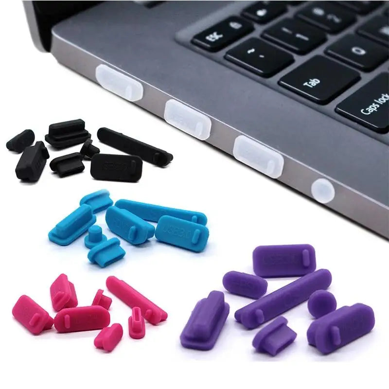 16-Piece Silicone Laptop Dust Plug Set – USB, HDMI, RJ45 & More Laptop Port Covers HIP