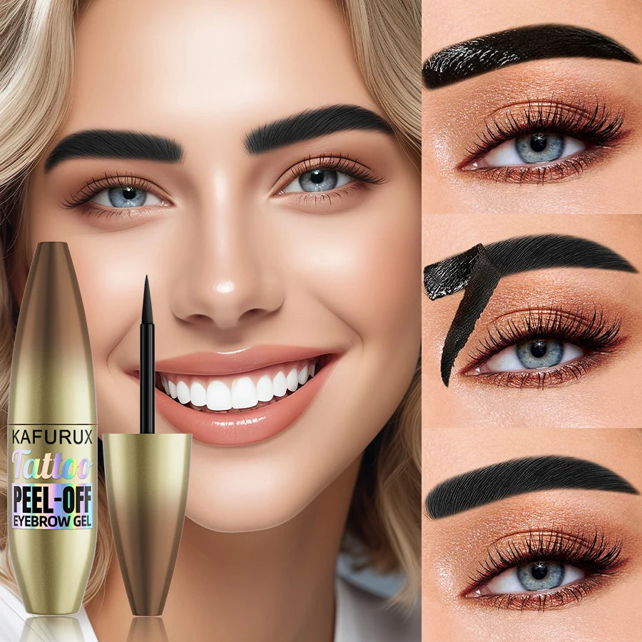 5-Color Waterproof Peel-Off Eyebrow Tint with Stencils | KAFURUX Eyebrow Tint Kit HIP