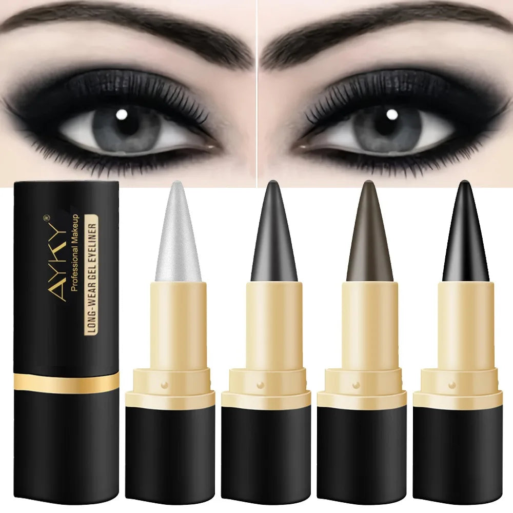 Tapered High Pigment Creamy texture Eyeliner Stick Sweat Proof Pencil Daily Makeup Multifunctional Eyeliner Gel Lip&Eyes Pen HIP