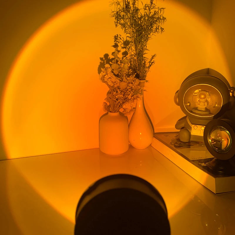 Led USB Sunset Lamp Projector Home Decor Night Light Portable Mood Light For Bedroom Living Room Wall Photography Neon Lights HIP