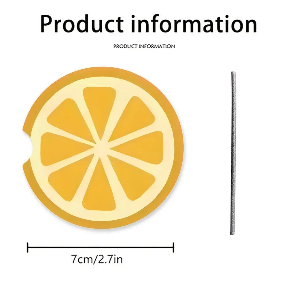 Lemon & Orange Acrylic Car Cup Coasters – 2-Pack Heat-Resistant Car Cup Coasters HIP