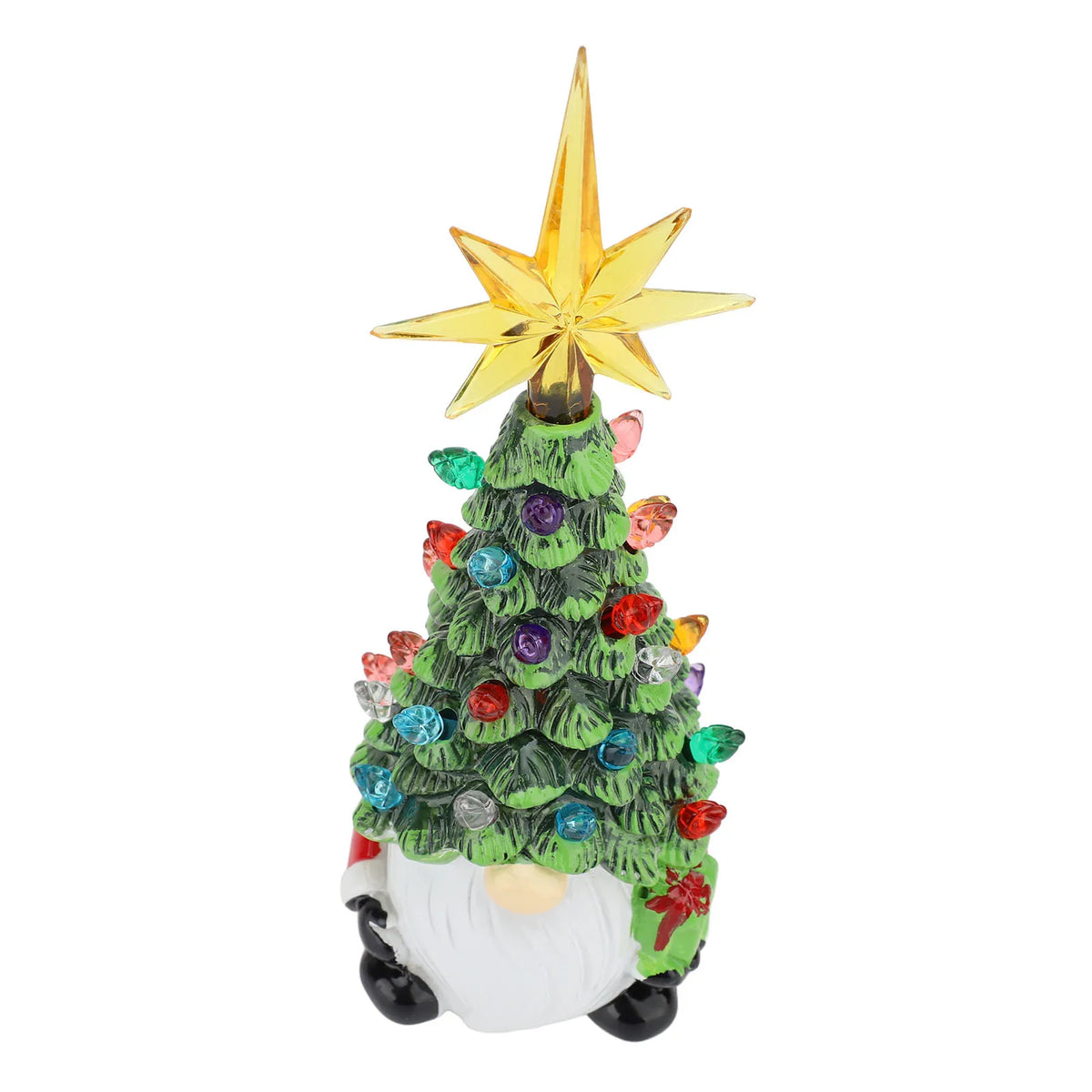 Dwarf Xmas Tree Decoration Sturdy Gnomes Xmas Tree Figurine Decor Colorful Light Versatile Stylish Look Compact for Countertop HIP