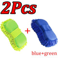 Microfiber Chenille Car Wash Sponge & Glove Kit Car Wash Kit HIP C797-1Green 1Blue