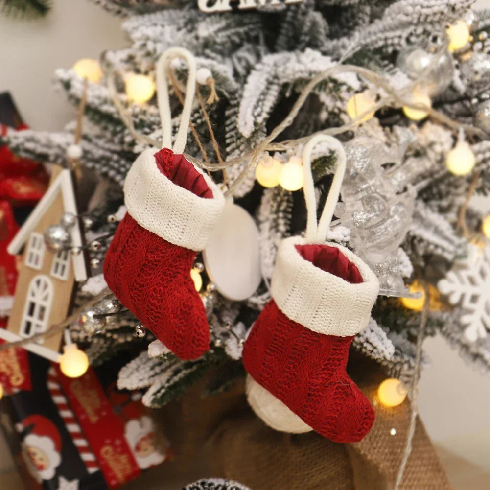 Christmas Knitted Socks Red Green Christmas Tree Christmas Home Decoration 2025 Christmas Tree Decor Gift Christmas Gift 2026 HIP