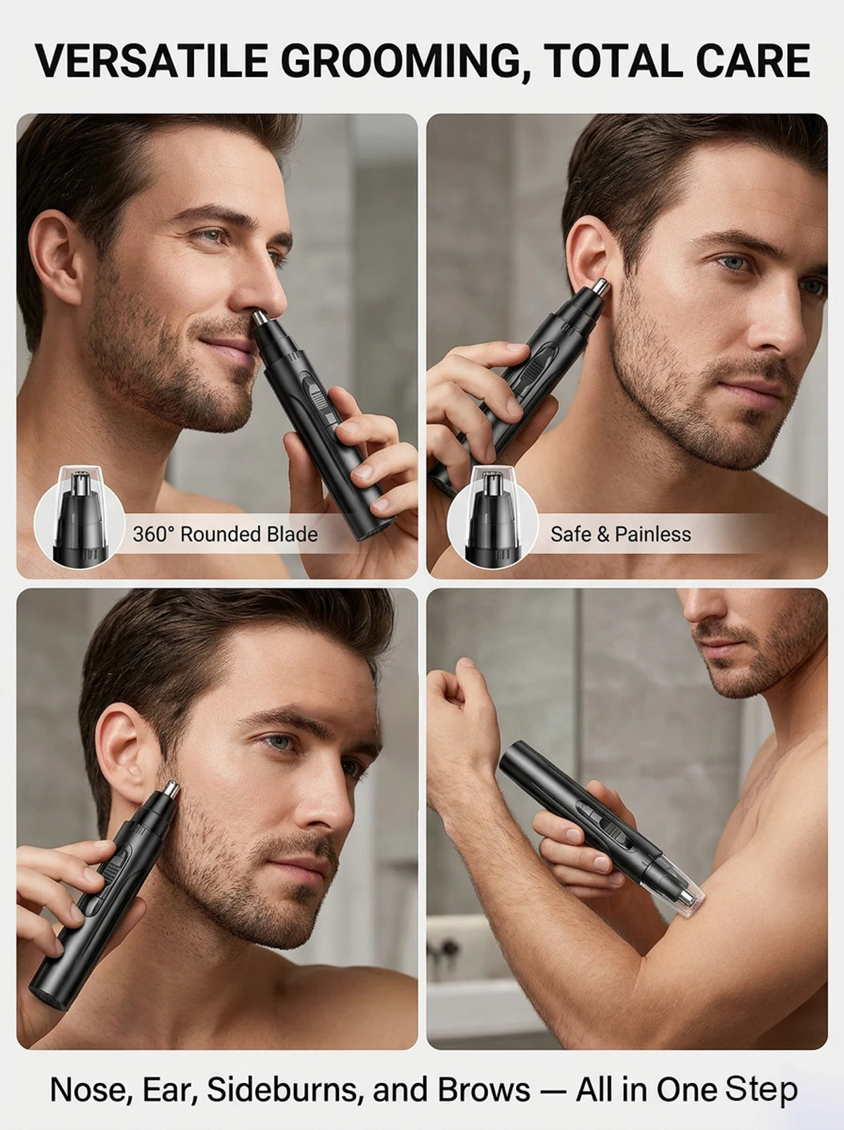 Electric Nose & Ear Hair Trimmer – Stainless Steel Blades Nose & Ear Trimmer HIP