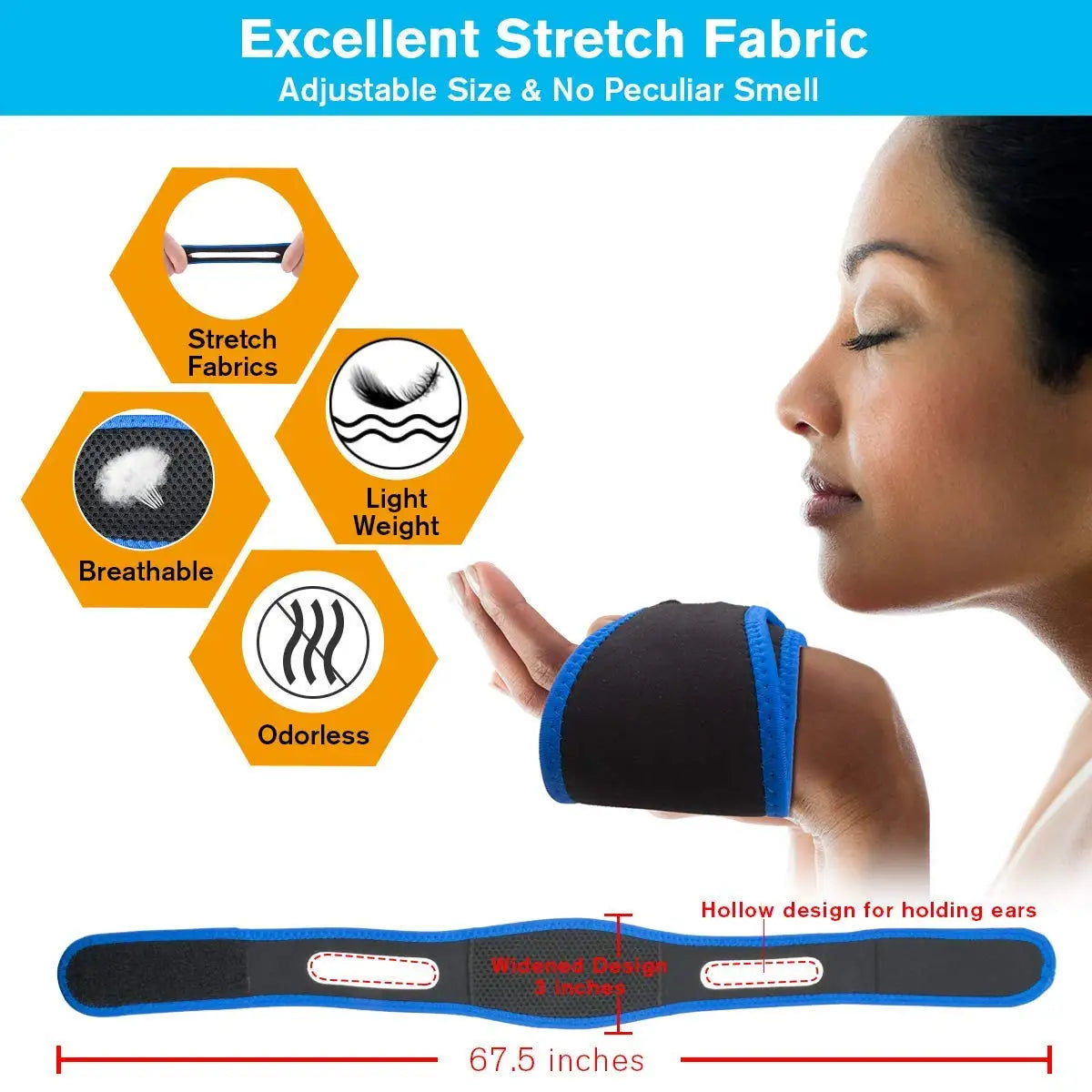 Triangular Chin Strap Sleep Aid – Adjustable Jaw Support Chin Strap Sleep Aid HIP