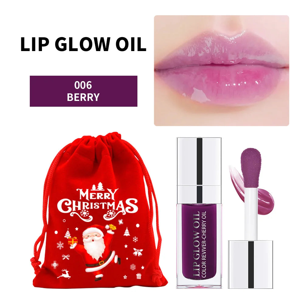 Moisturizing Lip Balm Original Lip Oil Gloss Beneficial for Lips Plumping Exfoliating Pink Gloss Oil Lip Care Perfect Christmas HIP 006