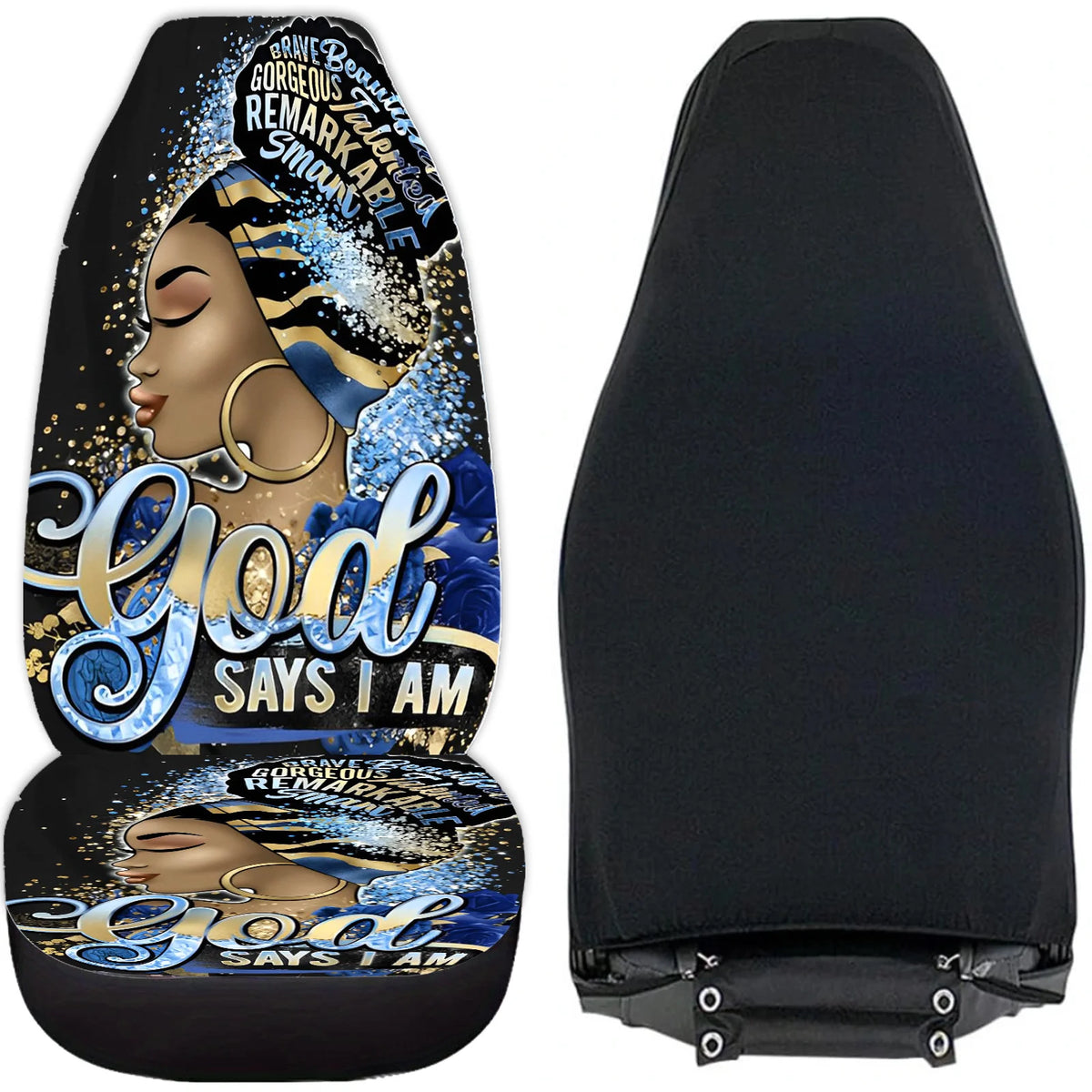 2-Pack Inspirational Woman Canvas Car Seat Covers – Universal Fit Auto Seat Covers HIP