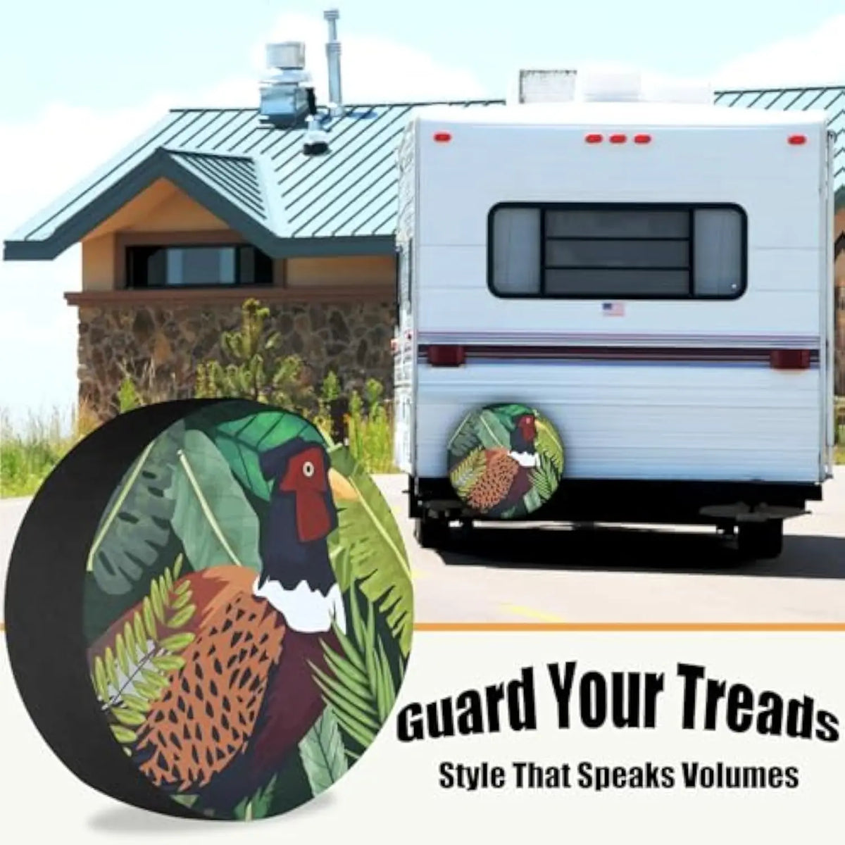 Tropical Pheasant Spare Tire Cover – Waterproof Polyester Spare Tire Cover HIP