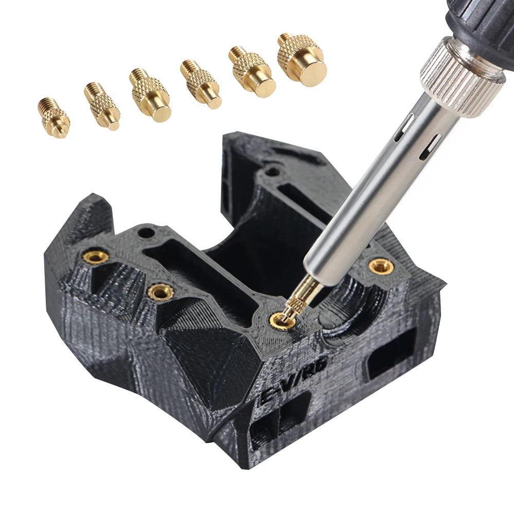 Brass Heat Insert Nut Tips M2–M8 | 7-Pc 3D Printer Kit Heat Insert Tool Kit HIP