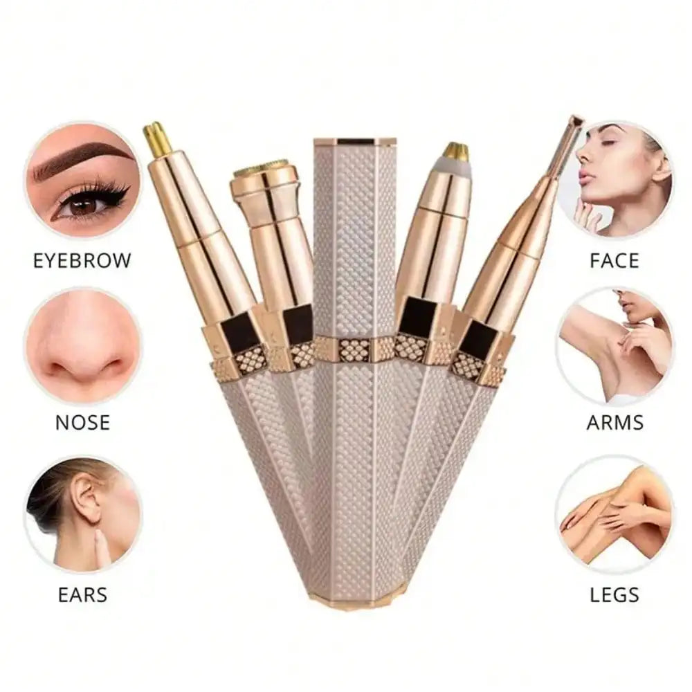 Electric Hair Remover & Eyebrow Trimmer for Women – Face & Body Electric Hair Epilator HIP Rose Gold