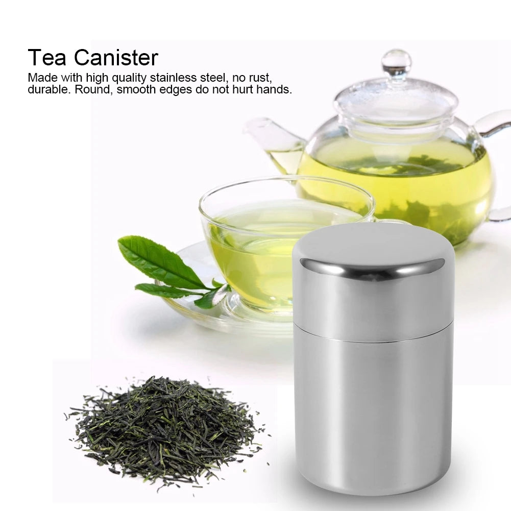 Stainless Steel Tea Tins Canister Home Kitchen Canisters for Tea Coffee Sugar Storage Case HIP