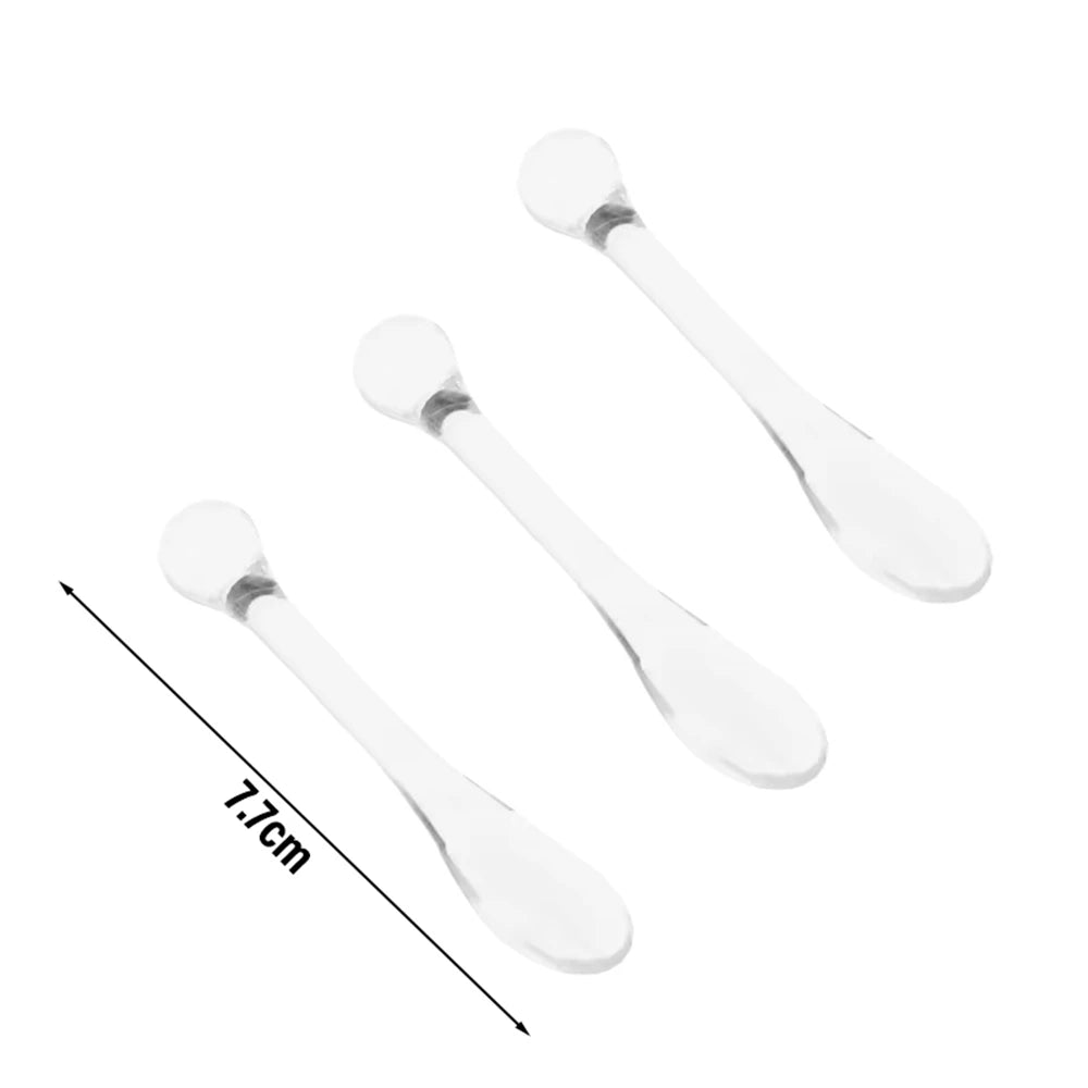 3pcs Acrylic Cosmetic Spatulas Scoop with Bottle Face Cream Mask Mud Mixing Spoon Beauty Tools Absorb Roller Facial Applicator HIP Clear No Box 3Pc
