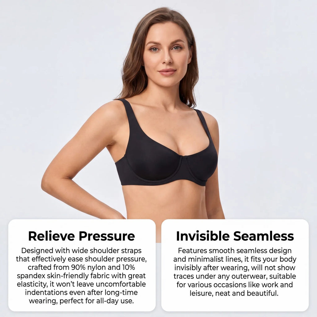Zeriluna Underwire Bra – Unpadded, Breathable, Invisible Fit Underwire T-Shirt Bra HIP