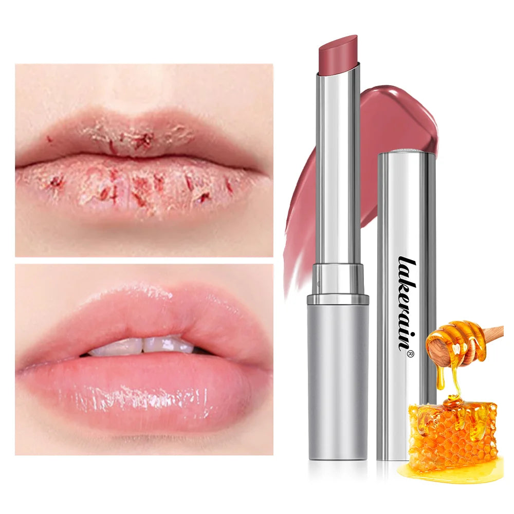 Honey Lipstick Honey Tinted Lip Balm Pink Lipstick Powerful Lip Repulper Lip Brightening for Dark Lips Exfoliating Care HIP