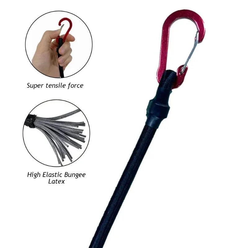 Heavy Duty Bungee Cord with Aluminum Alloy Carabiner Hooks Bungee Cord Strap HIP