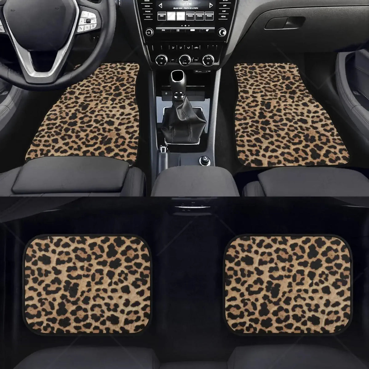 Leopard Print Car Floor Mats – 4-Piece All-Weather Universal Set Car Floor Mats HIP
