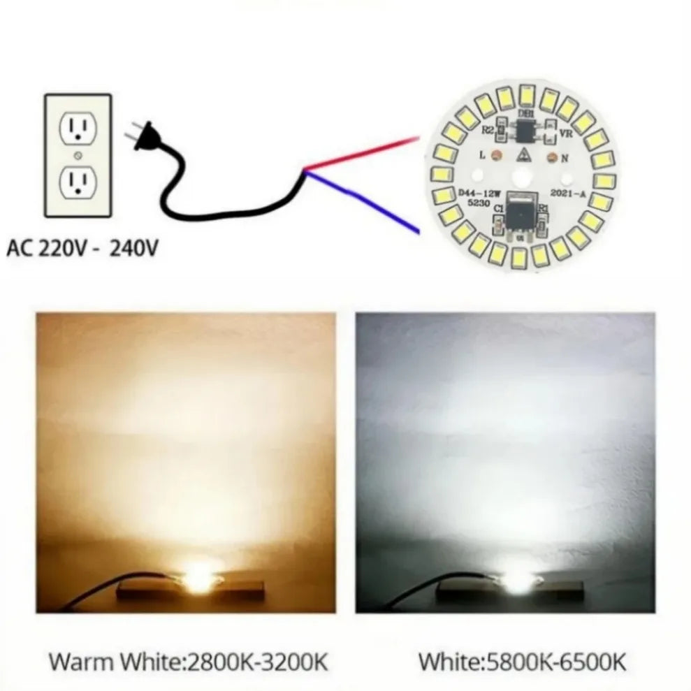 SMD2835 Circular LED Lamp Chip 3W–15W AC 220V Module LED Lamp Chip Module HIP
