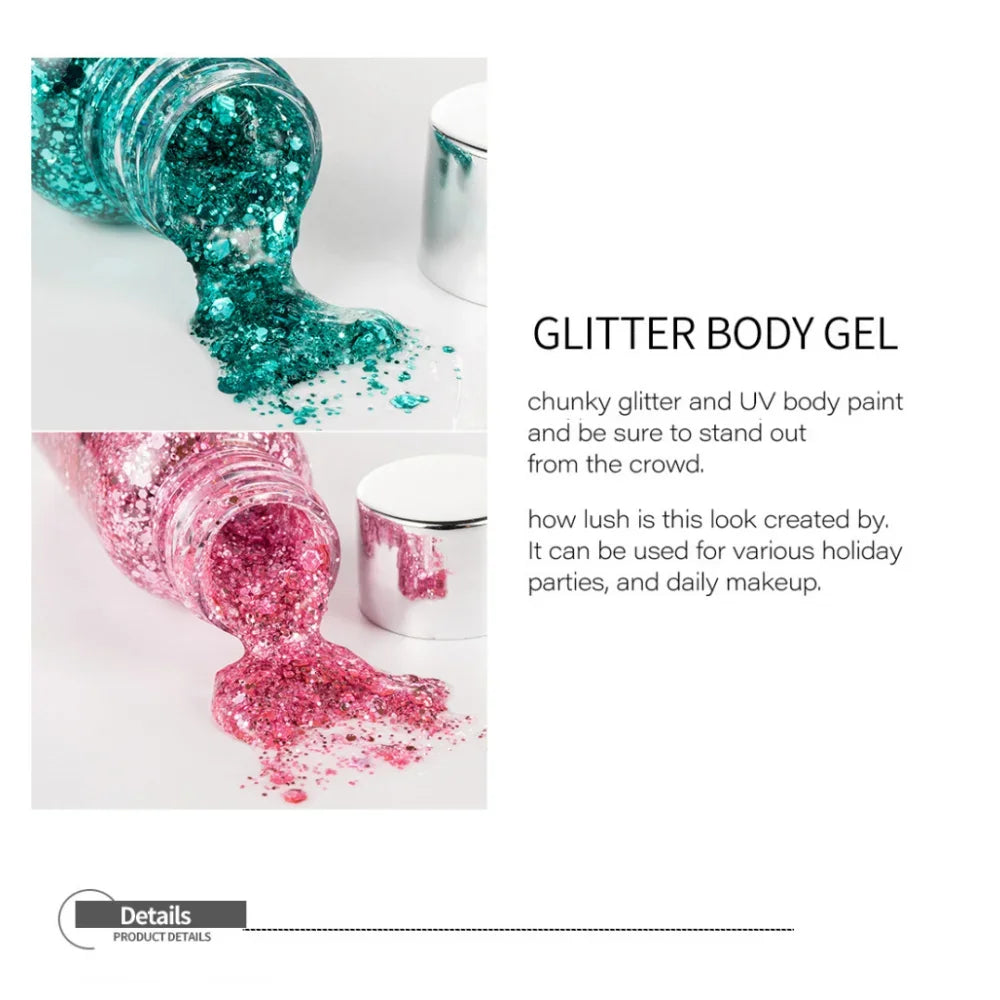 Multipurpose Body Glitter Gel – Face, Hair & Nail Sequins Body Glitter Gel HIP