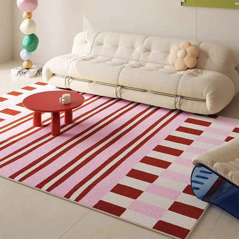 Luxury Blue Striped Area Rug – Anti-Slip Machine Washable Area Rug HIP GU5851-YZ Customizable size
