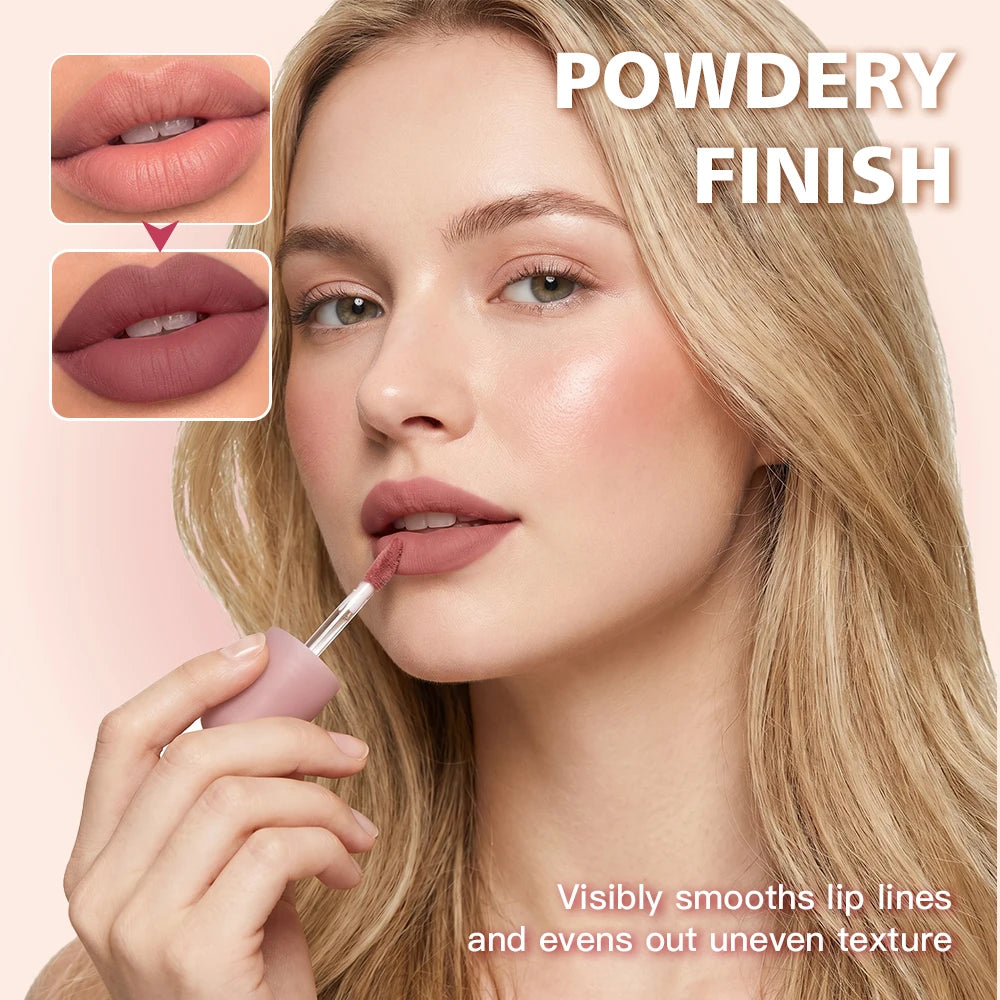 Matte Lip Stain Tint 2‑in‑1 Lip & Cheek Blush Cream Lip Stain Lasting Long Lasting Waterproof Non-sticky Velvet Lip Gloss Makeup HIP