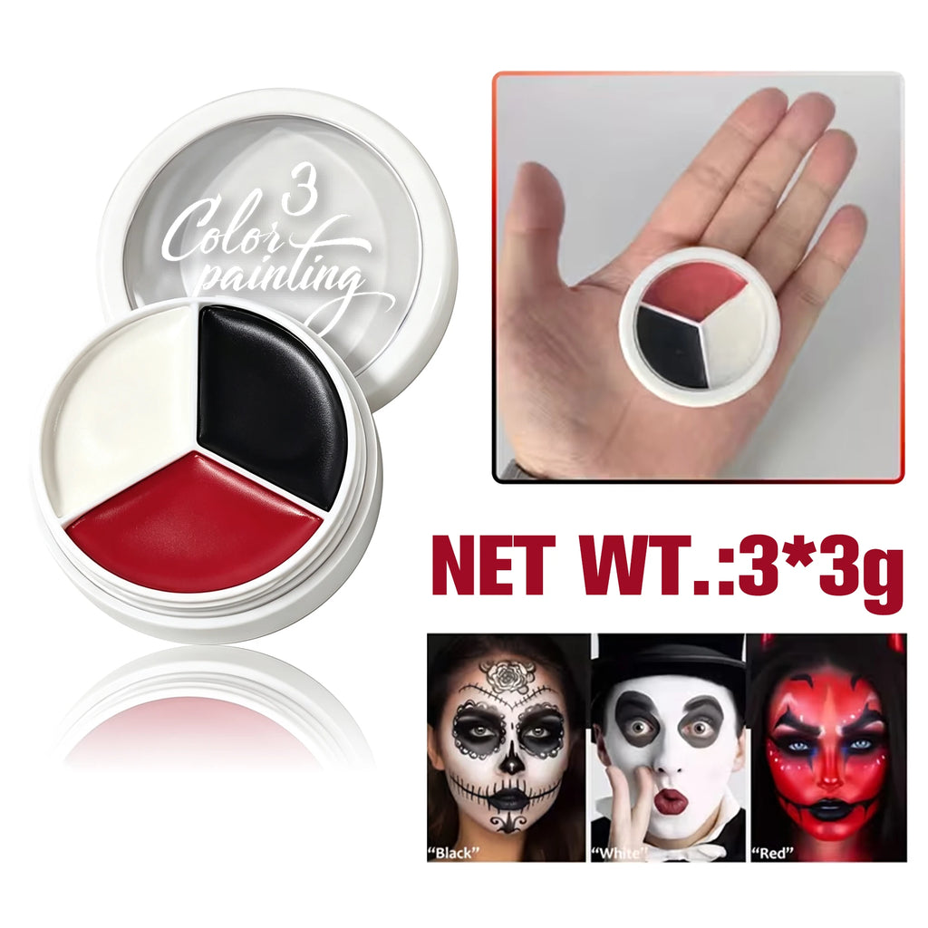 JUJU DREAM 3-Color Face & Body Paint Palette – Waterproof Body Painting Palette HIP