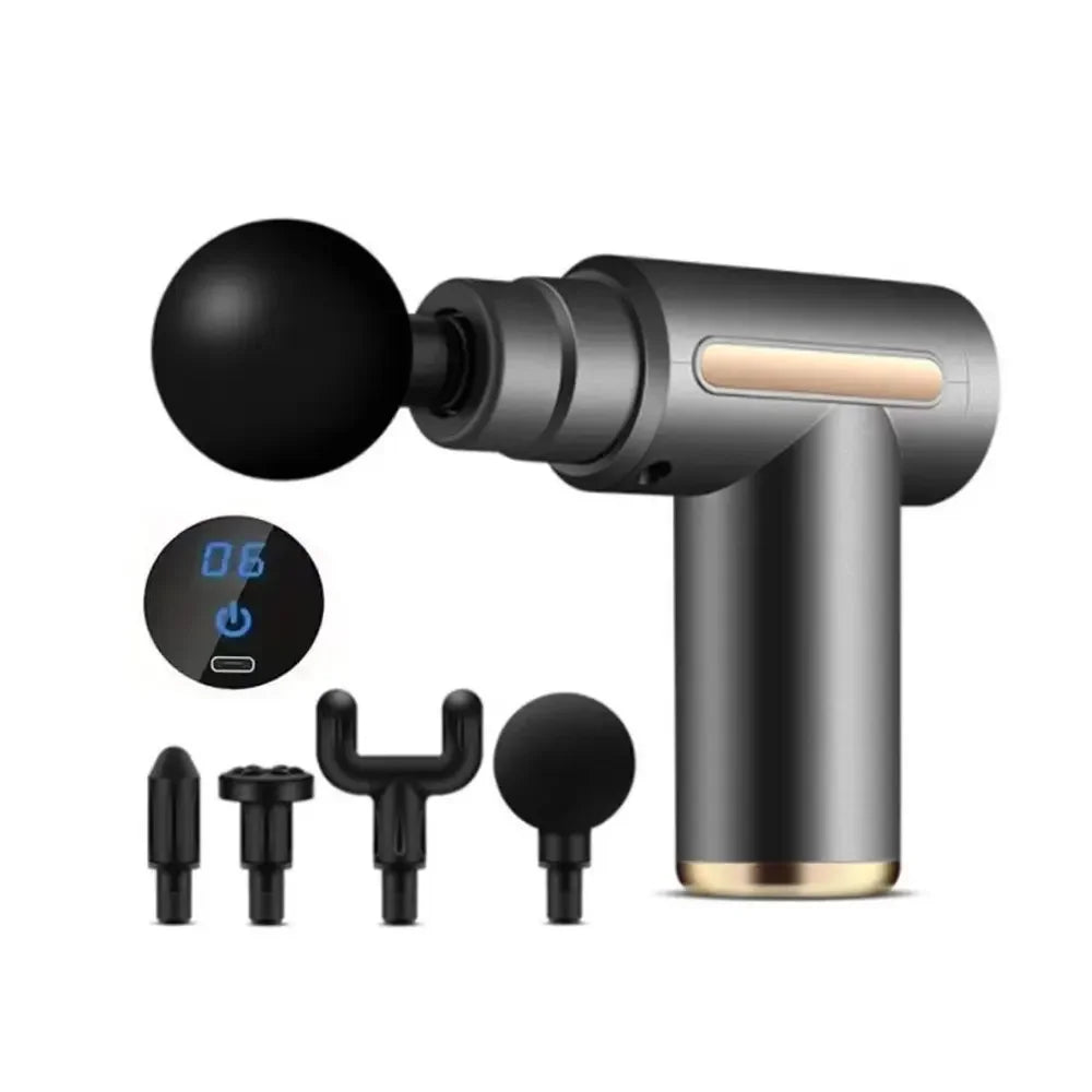 PAQIN USB Mini Massage Gun – Muscle Relaxation Device Mini Massage Gun HIP 6GEAR GREY Type C Charge