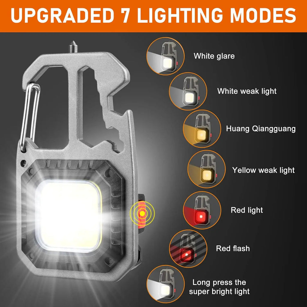 COB Keychain EDC Flashlight 500LM – Multi-Tool Work Light EDC Keychain Flashlight HIP
