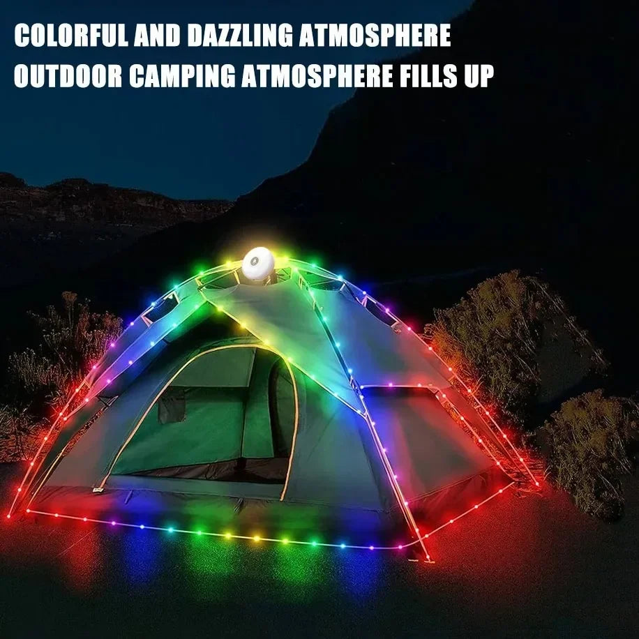 Solar 10M RGB LED Camping String Light with Flashlight Hook Solar Camping String Light HIP