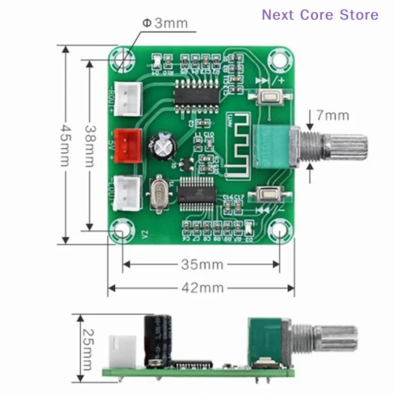 Bluetooth 5.0 Audio Amplifier Board XH-A158 – 5W×2 Stereo Audio Amplifier Board HIP
