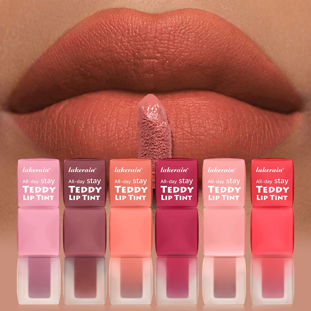 Teddy Tint Lip Color Tear Lip Gloss Super Stay Long-Lasting Coloring 12H Matte Texture Waterproof Lip Stain Lipstick Cosmetics HIP