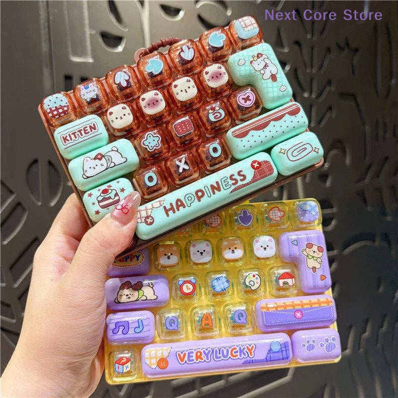 26-Key Fidget Keyboard Toy – Cute Cartoon Pendant & Bag Charm Fidget Toy Pendant HIP