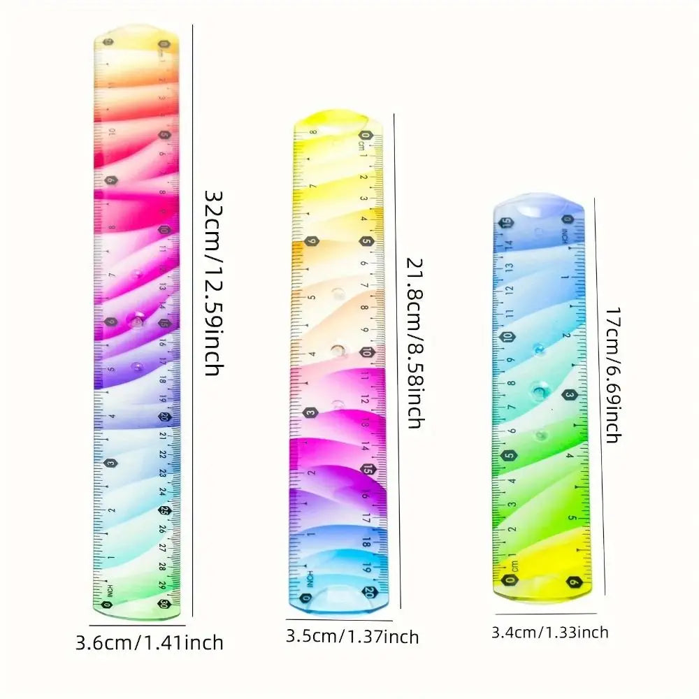 Flexible Soft Ruler Set – 4Pc Bendable 20 & 30cm Plastic Flexible Ruler Set HIP