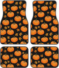 Maple Leaf Orange Car Floor Mats – 4-Piece All-Weather Set Car Floor Mats HIP black